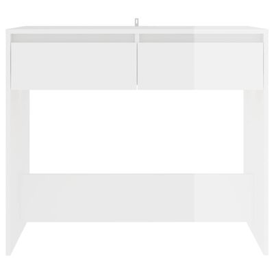 vidaXL Konsollbord høyglans hvit 89x41x76,5 cm stål