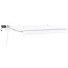 vidaXL Manuell utvidbar markise med LED-lamper Hvit 3 x 2,5 m