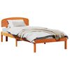 vidaXL Sengestamme med hodegjerde Vokset Brun 80 x 200 cm Massiv furu