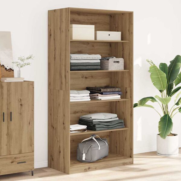 vidaXL Garderobe artisan eik 100x50x200 cm konstruert tre