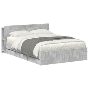 vidaXL Sengeramme med oppbevaring Betonggr&aring; 150 x 200 cm