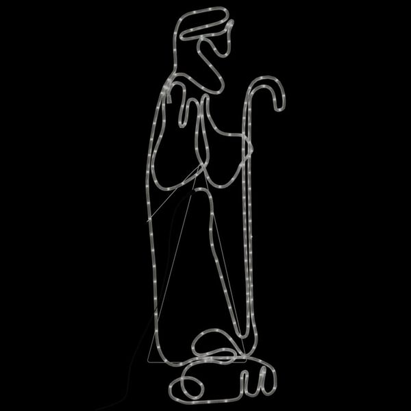 vidaXL Hyrde og lam julefigur med 168 lysdioder 102,5x35 cm