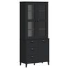 vidaXL Highboard VIKEN svart 80x40x190 cm heltre furu