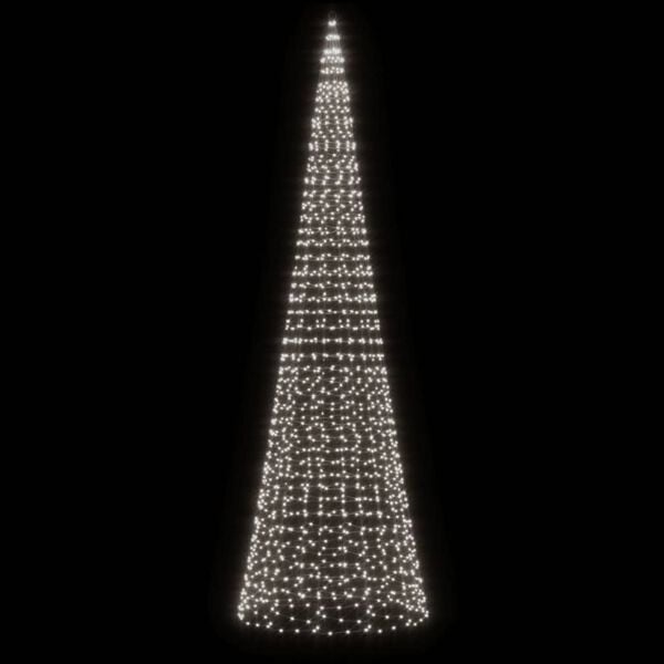 vidaXL LED juletre p&aring; flaggstang 1534 LEDs Kald Hvit 500 cm