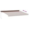vidaXL Manuell uttrekkbar markise med LED brun 450x350 cm