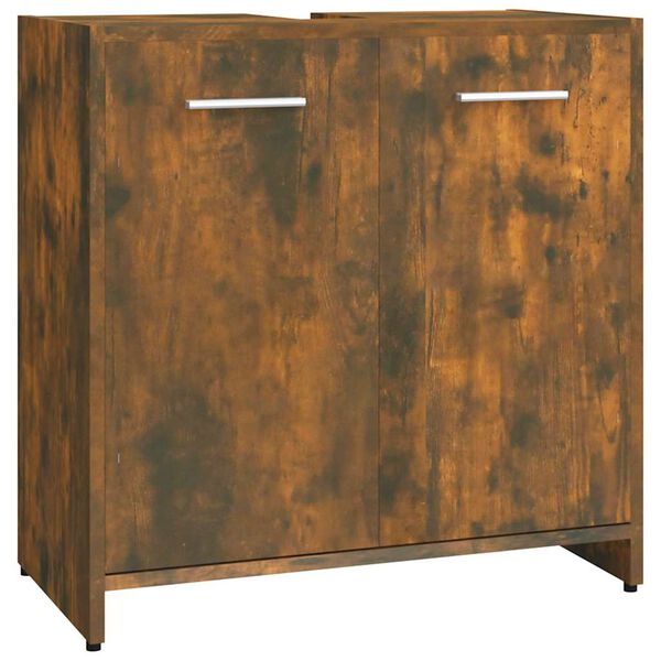 vidaXL Baderomsskap røkt eik 60x33x60 cm konstruert tre