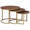 vidaXL Nestende Kaffebord 3 stk. M&oslash;rk brun 60 x 60 x 45 cm