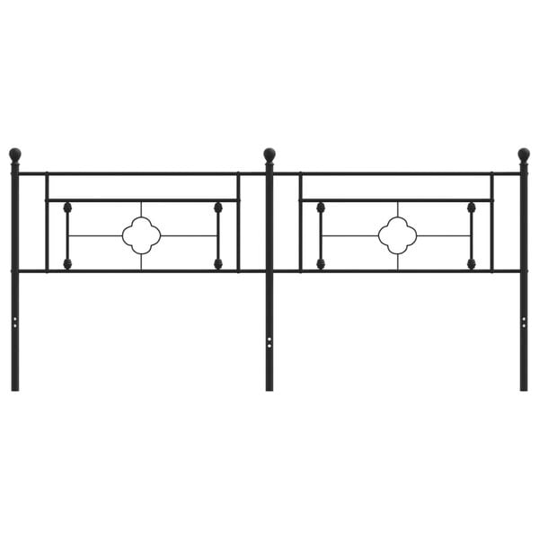 vidaXL Utskiftbar sengegavl i metall svart 200 cm