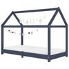 vidaXL Sengeramme for barn heltre furu grå 80x160 cm