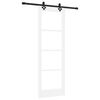vidaXL Skyved&oslash;r Hvit 73,5 x 211 cm Massivt furutre og glass