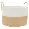 vidaXL Oppbevaringskurv beige og hvit &Oslash;51x33 cm bomull