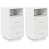 vidaXL Nattbord 2 stk med 2 skuffer hvit 36x36x68 cm