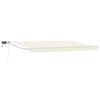 vidaXL Manuell utvidbar markise med LED-lamper Krem og hvit 5 x 3 m