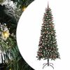 vidaXL Kunstig juletre Gr&oslash;nn 210 cm PVC, plast og st&aring;l