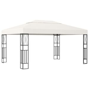 vidaXL Paviljong 3x4 m kremhvit stoff