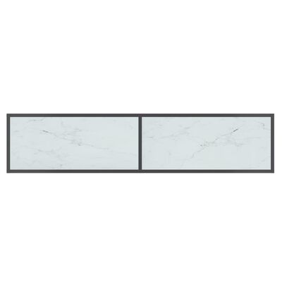 vidaXL Konsollbord hvit 160x35x75,5 cm herdet glass