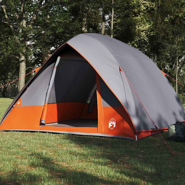 vidaXL Camping Telt med tak Grå og Oransje 320 x 275 x 190 cm taft