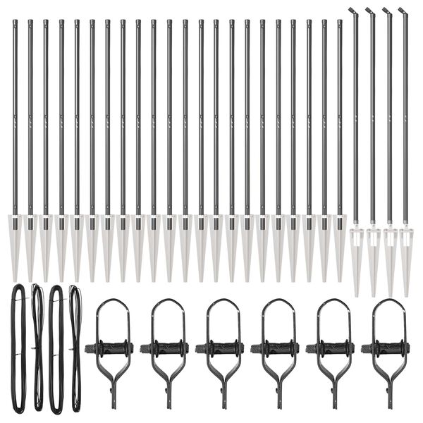 vidaXL Gjerdepåle Annet 26 pcs Grå 3,2 x 3,2 x 140 cm Stål