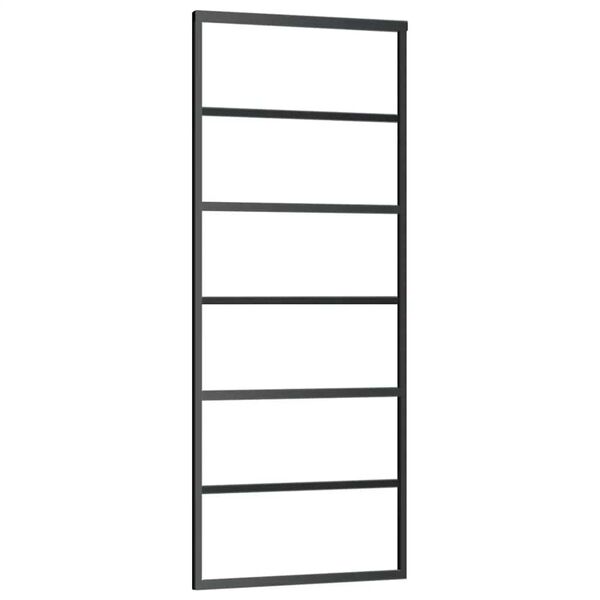 vidaXL Skyvedør med monteringssett 76x205 cm ESG glass og aluminium