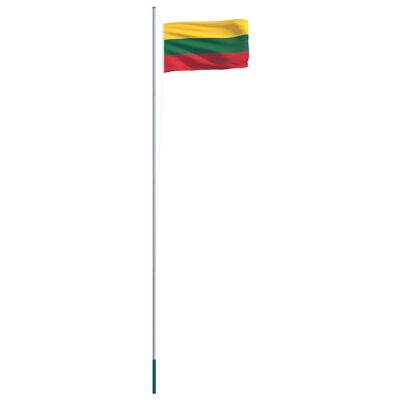 vidaXL Litauisk flagg og stang aluminium 6,2 m