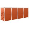 vidaXL Søppeldunkskur firedobbelt 276,5x77,5x112,5 cm rustfritt stål