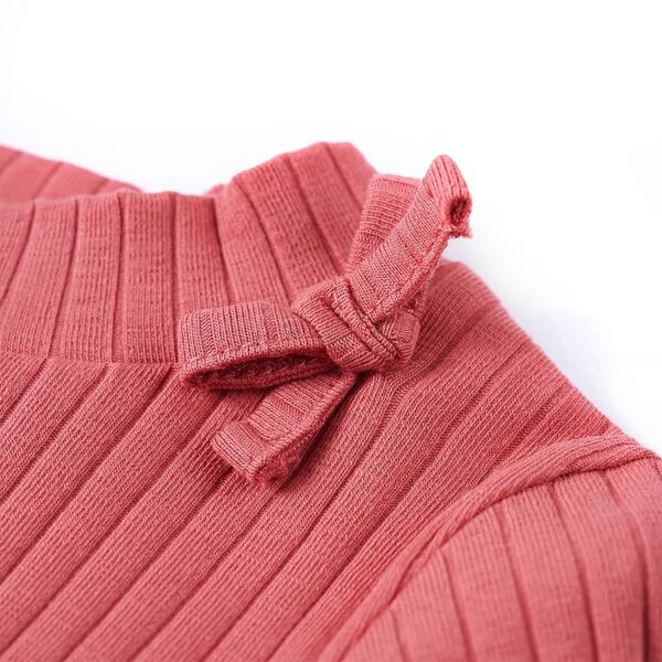 T-skjorte for barn med lange ermer gammelrosa 116