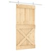 vidaXL Skyved&oslash;r Naturlig og Hvit 100 x 210 cm Massiv Furu Tre