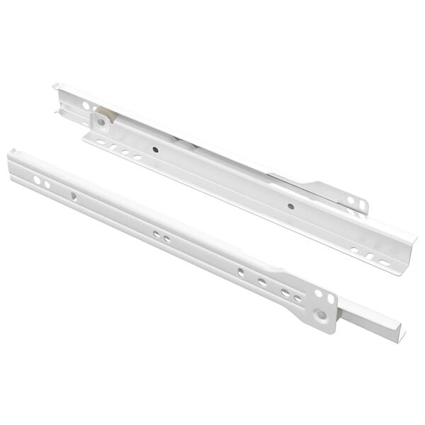 vidaXL Skuffeskinne 2 pcs Hvit 250 mm St&aring;l