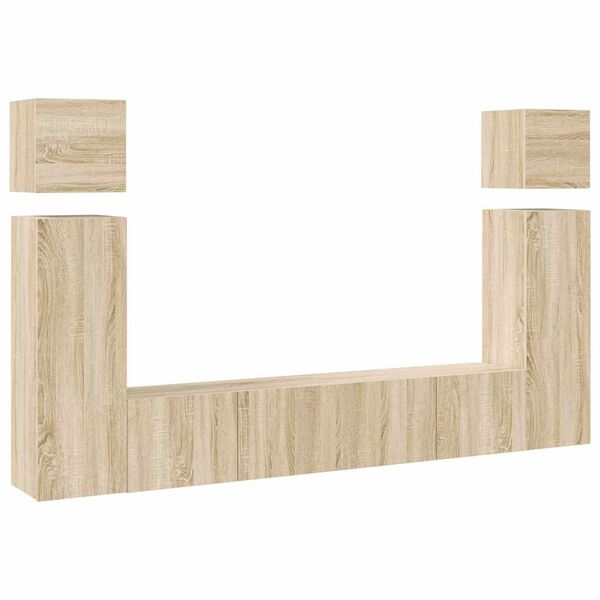 vidaXL TV-benksett 8 stk sonoma eik konstruert tre