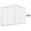 vidaXL Gabionkurver buede 30 stk 200x30x120/140 cm galvanisert jern