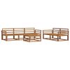 vidaXL Utend&oslash;rs sofa-sett 6 pcs Naturlig Solid akasietre