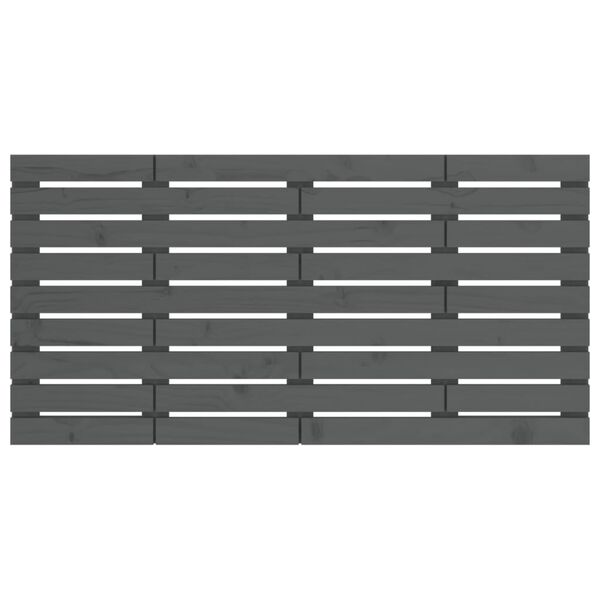 vidaXL Veggmontert sengegavl gr&aring; 141x3x63 cm heltre furu