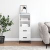 vidaXL Skjenk høyglans hvit 34,5x34x90 cm konstruert tre