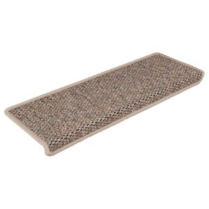 vidaXL Selvklebende trappematter sisal 15 stk 65x21x4 cm m&oslash;rk beige