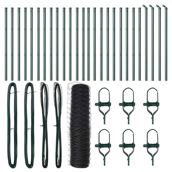 vidaXL Gjerdep&aring;le Gr&aring; 50 x 0,6 m (50 mm nett) St&aring;l og PVC