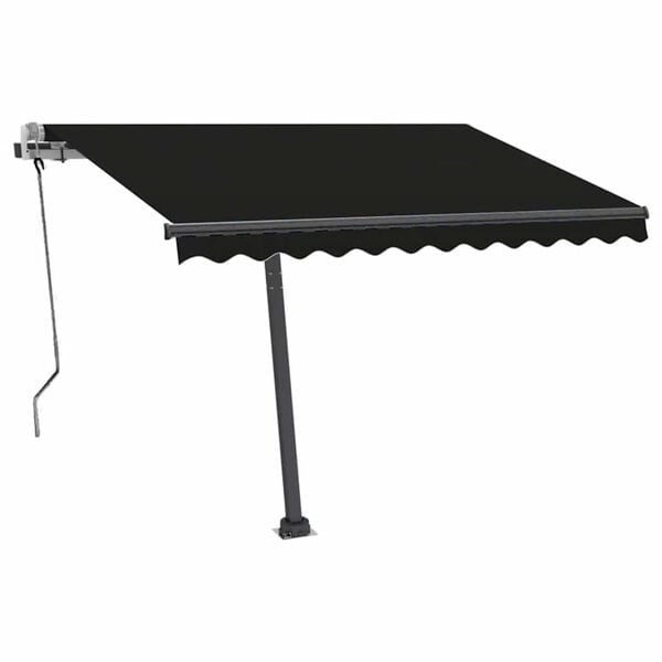 vidaXL Manuell uttrekkbar markise med LED 350x250 cm antrasitt