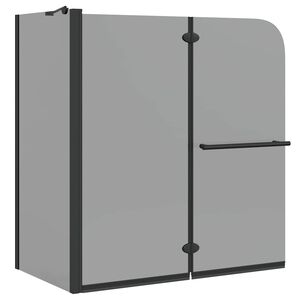 vidaXL Bi-Folding Dusjinnhegning M&oslash;rk Transparent 120 x 67 x 129 cm