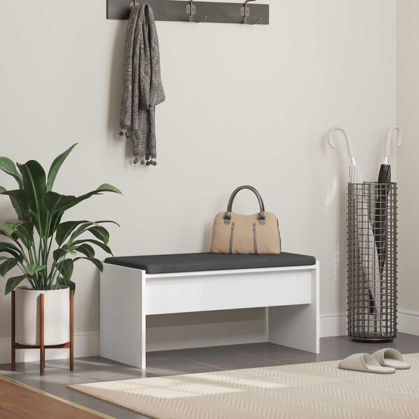 vidaXL Gangbenk med pute Hvit 80 x 38 x 46 cm