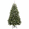 vidaXL Kunstig juletre med 300 LED gr&oslash;nn 180 cm PVC og metall