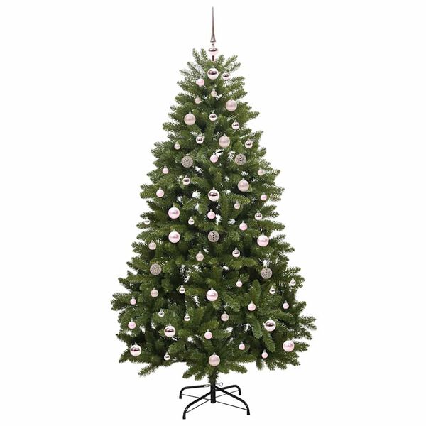 vidaXL Kunstig juletre med 300 LED gr&oslash;nn 180 cm PVC og metall