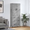 vidaXL Highboard betonggr&aring; 69,5x34x180 cm konstruert tre