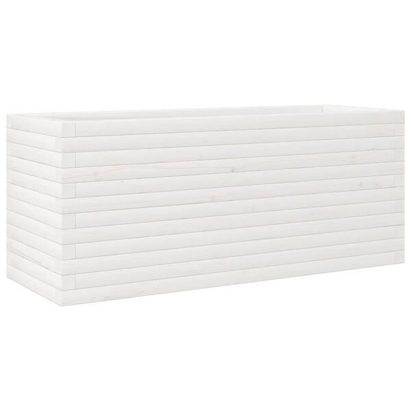 vidaXL Plantekasse hvit 110x40x45,5 cm heltre furu