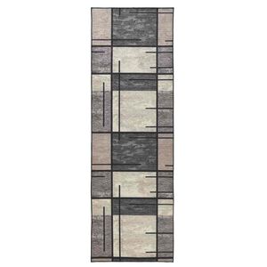 vidaXL Teppe Runner LESAKA Brun 80 x 350 cm Diamant fl&oslash;yel