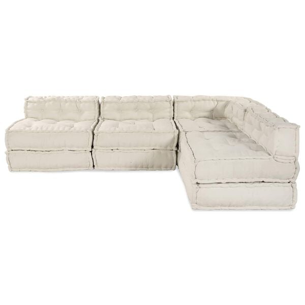 vidaXL Modulsofa 4 pcs Krem stoff