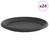 vidaXL Rundt Blomsterbrett 24 pcs Svart &Oslash; 27 x 2,5 cm Plast