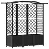 vidaXL Hevet Bed med Trellis og Tak Svart 163 x 40 x 138 cm PP