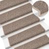 vidaXL Selvklebende trappematter sisal 30 stk 65x21x4 cm m&oslash;rk beige