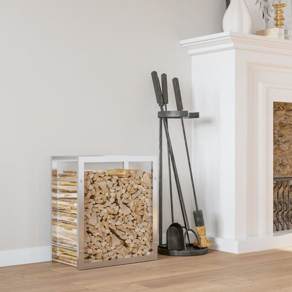 vidaXL Vedstativ 50x28x56 cm rustfritt st&aring;l