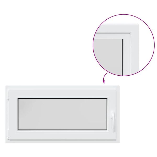 vidaXL Kjellervindu "RISOR" 100x50 cm vipp-og-sving DIN venstre hvit