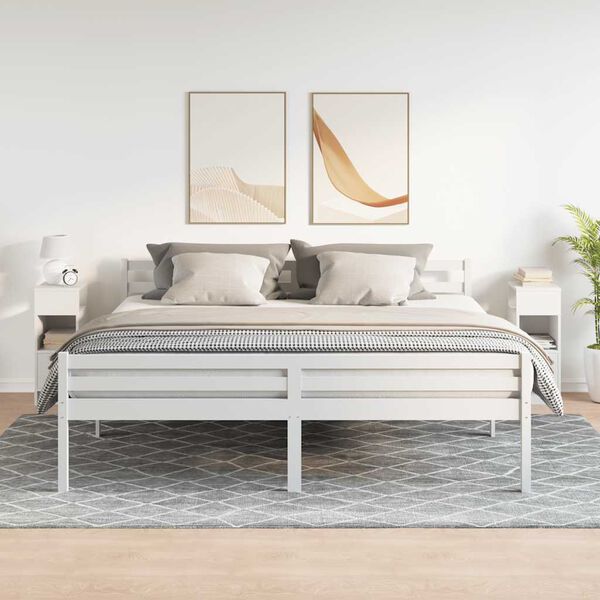 vidaXL Nattbord 2 stk med skuff hvit 25x31x66 cm